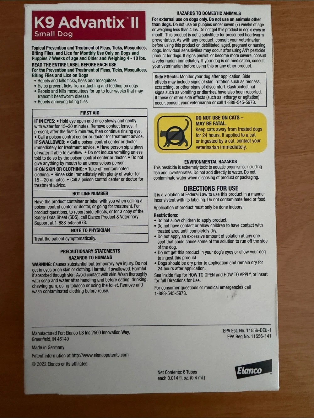 Elanco K9 Advantix II Small Dog Flea & Tick Treatment - Green